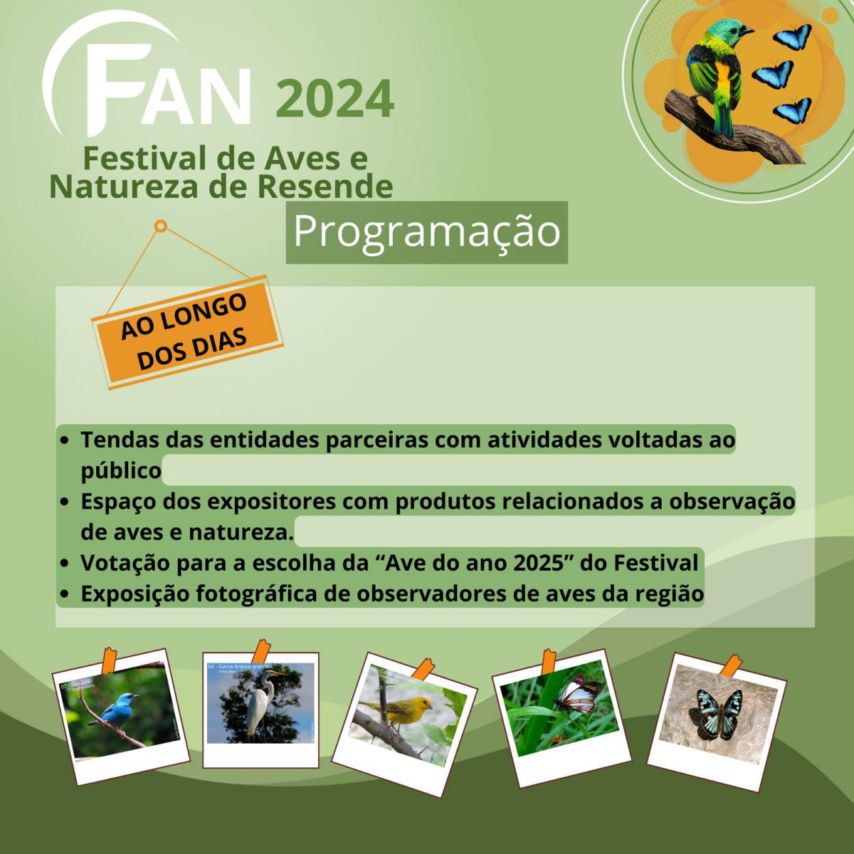 Festival de Aves e Natureza de Resende 2024- Programação