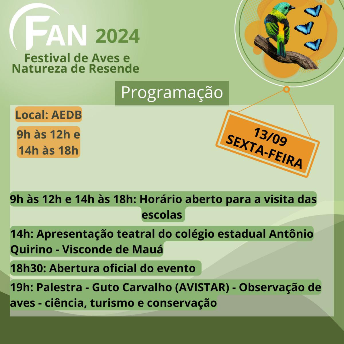 FAN 2024 - Programação dia 13-09